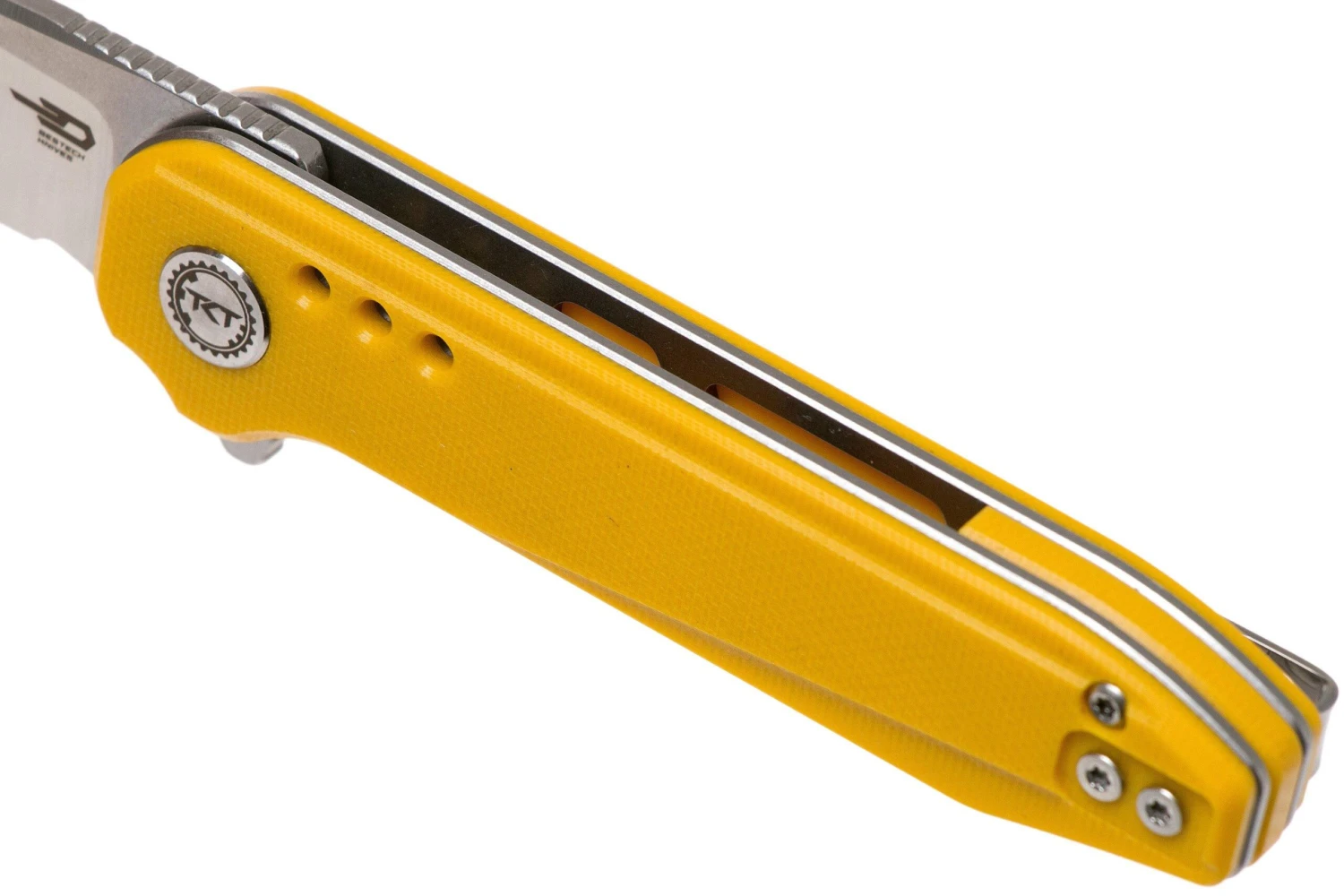 Bestech Syntax BG40B Yellow G10, Two Tone Satin Couteau De Poche, Todd Knife & Tool Design 9 Bestech Syntax BG40B Yellow G10, Two Tone Satin Couteau De Poche, Todd Knife & Tool Design â Image 7