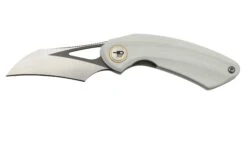 Bestech Bihai Grey DLC Stonewashed Satin, White G10 BG53E Couteau De Poche, Ostap Hel Design