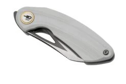 Bestech Bihai Grey DLC Stonewashed Satin, White G10 BG53E Couteau De Poche, Ostap Hel Design -Spyder Couteau Magasin BHBG53E 06 bestech