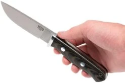 Bark River GamesKeeper A2, Black Green Linen Micarta, Brown Sheath -Spyder Couteau Magasin BRK02 121BGL 06 bark river brk02 121bgl 06