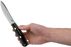 Bark River Aurora Hunter CPM 3V, Black Canvas Micarta, Brown Sheath -Spyder Couteau Magasin BRK06 128BRKC 06 bark river knives