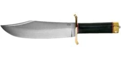 Bark River V-44 Bowie A2 Black Canvas Micarta, Brass Double Quillion, Couteau Bowie