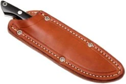 Bark River Mini Kalahari A2, Black Canvas Micarta, Brown Sheath -Spyder Couteau Magasin BRK12 012BRKC 07 bark river brk12 012brkc 07