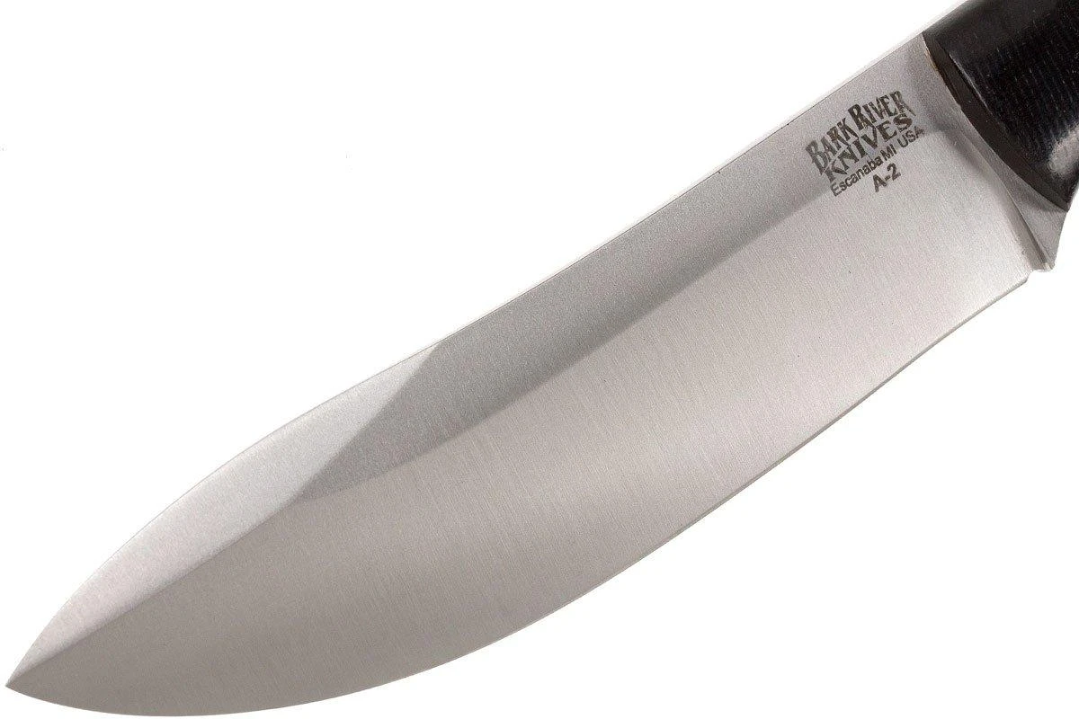 Bark River Kalahari Hunter A2, Black Canvas Micarta, Brown Sheath 5 Bark River Kalahari Hunter A2, Black Canvas Micarta, Brown Sheath – Image 3