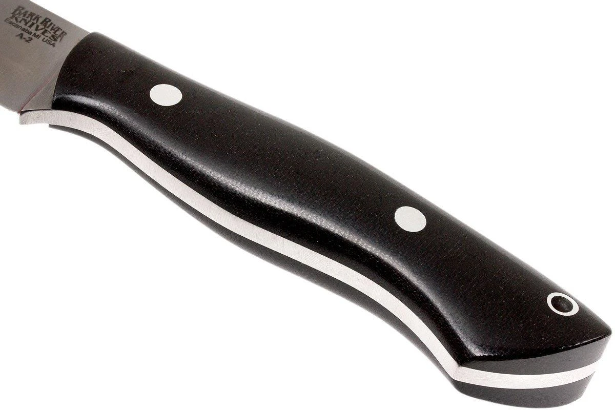 Bark River Kalahari Hunter A2, Black Canvas Micarta, Brown Sheath 6 Bark River Kalahari Hunter A2, Black Canvas Micarta, Brown Sheath – Image 4