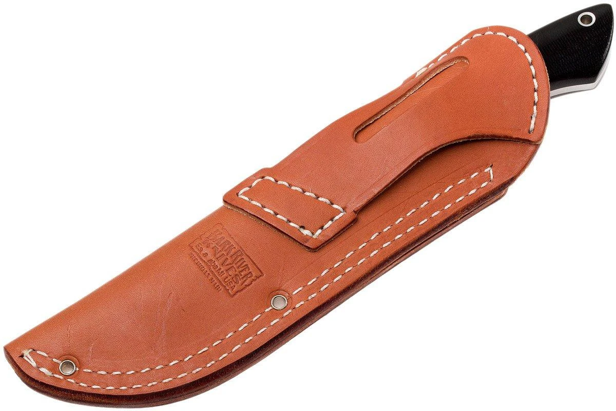 Bark River Kalahari Hunter A2, Black Canvas Micarta, Brown Sheath 10 Bark River Kalahari Hunter A2, Black Canvas Micarta, Brown Sheath – Image 8