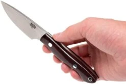 Bark River Kalahari Bushman A2, Maroon Linen Micarta, Brown Sheath -Spyder Couteau Magasin BRK12 116MNL 06 bark river brk12 116mnl 06