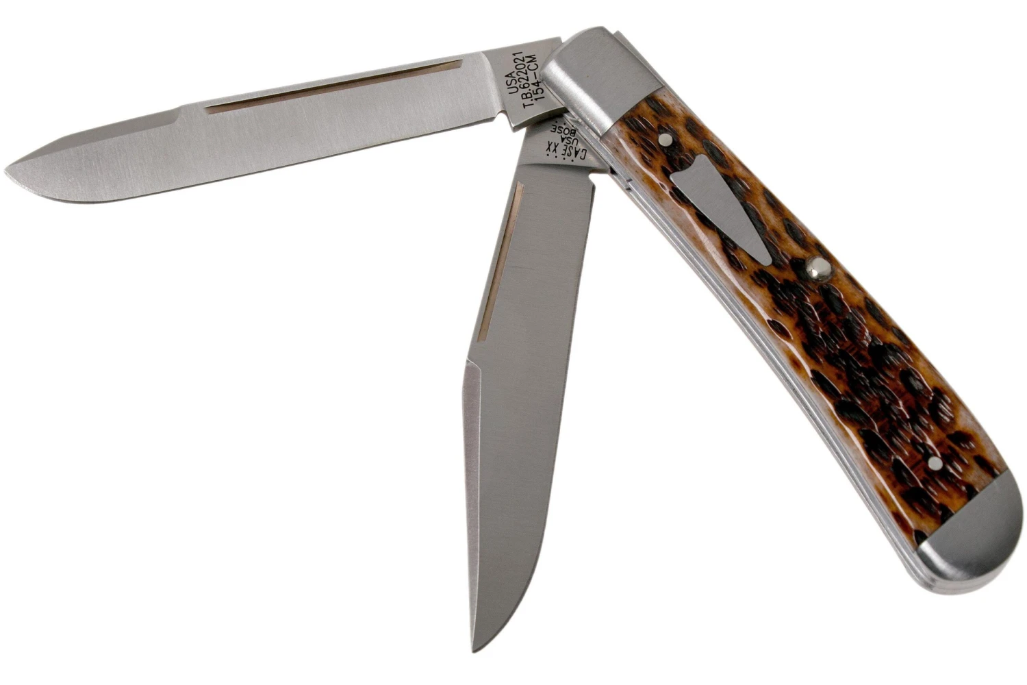 Case HT Trapper, Brown Bone, 154CM, Peach Seed Jig, 10774, TB622021 Couteau De Poche, Tony Bose Design 3 Case HT Trapper, Brown Bone, 154CM, Peach Seed Jig, 10774, TB622021 Couteau De Poche, Tony Bose Design