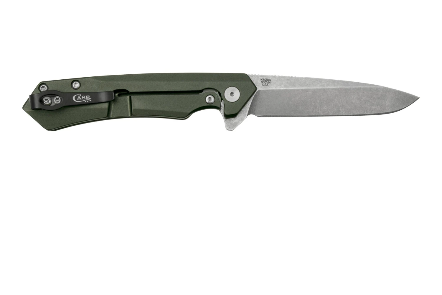 Case Kinzua Spearpoint, OD Green Anodized Aluminum, S35VN, 64659 Couteau De Poche 4 Case Kinzua Spearpoint, OD Green Anodized Aluminum, S35VN, 64659 Couteau De Poche â Image 2