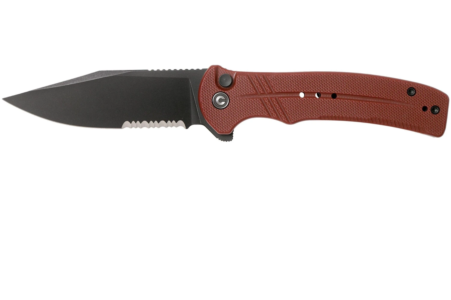 Civivi Cogent C20038E-2 Blackwashed Serrated Edge, Burgundy G10 Couteau De Poche 3 Civivi Cogent C20038E-2 Blackwashed Serrated Edge, Burgundy G10 Couteau De Poche