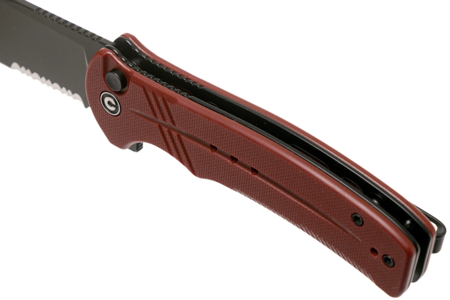 Civivi Cogent C20038E-2 Blackwashed Serrated Edge, Burgundy G10 Couteau De Poche 9 Civivi Cogent C20038E-2 Blackwashed Serrated Edge, Burgundy G10 Couteau De Poche – Image 7