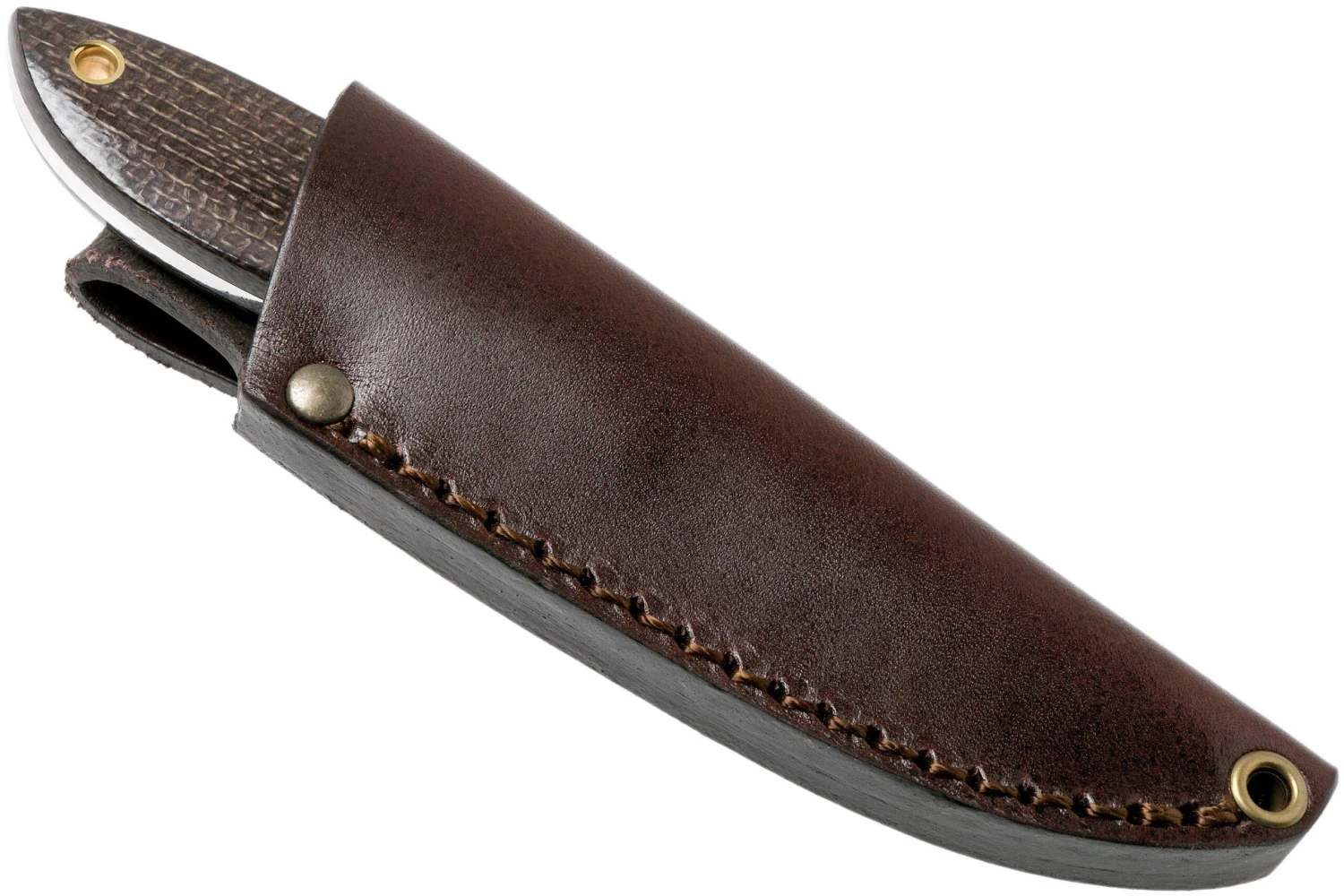 Brisa Bobtail 80 Bison Micarta Handle, 12C27 Scandi, étui En Cuir 9955 9 Brisa Bobtail 80 Bison Micarta Handle, 12C27 Scandi, étui En Cuir 9955 – Image 7