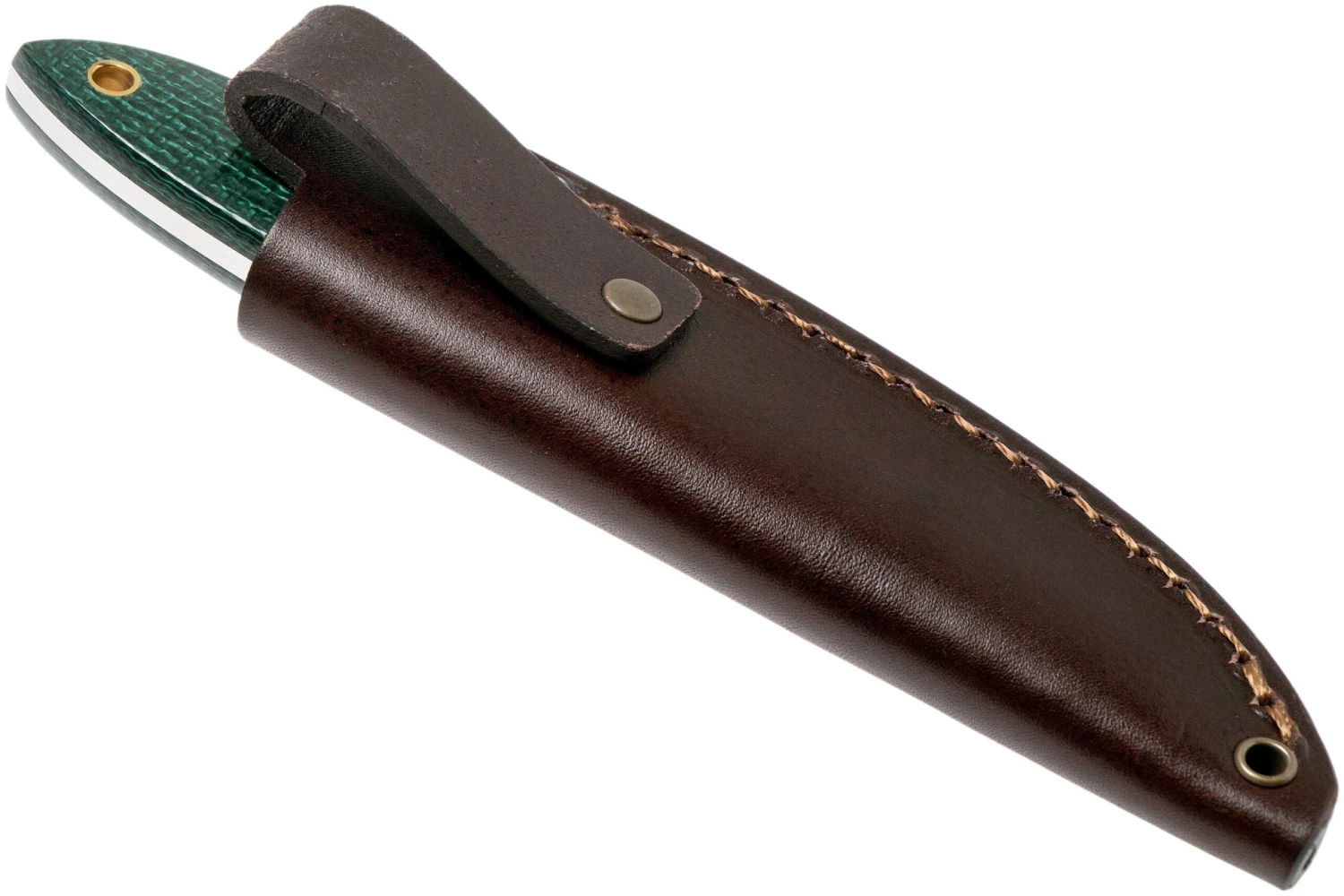 Brisa Bobtail 80 Green Micarta Handle, 12C27, étui En Cuir 9958 10 Brisa Bobtail 80 Green Micarta Handle, 12C27, étui En Cuir 9958 – Image 8
