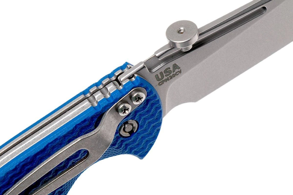 Rick Hinderer XM Slippy 3" Slicer 20CV Blue G10 Slipjoint Couteau De Poche 8 Rick Hinderer XM Slippy 3" Slicer 20CV Blue G10 Slipjoint Couteau De Poche – Image 6