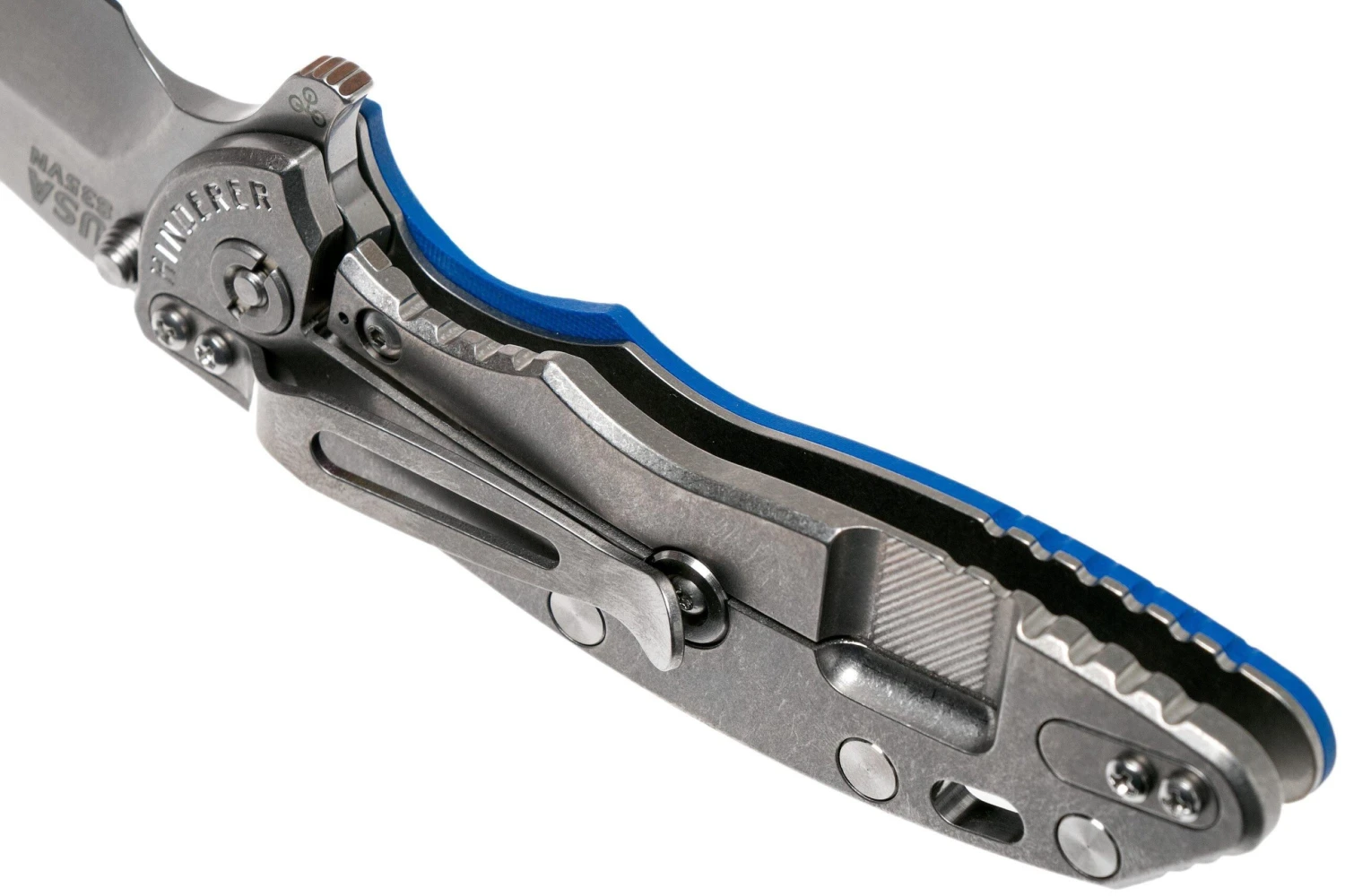 Rick Hinderer XM-18 3.5" Harpoon Spanto S35VN, Blue G10 Couteau De Poche 7 Rick Hinderer XM-18 3.5" Harpoon Spanto S35VN, Blue G10 Couteau De Poche – Image 5