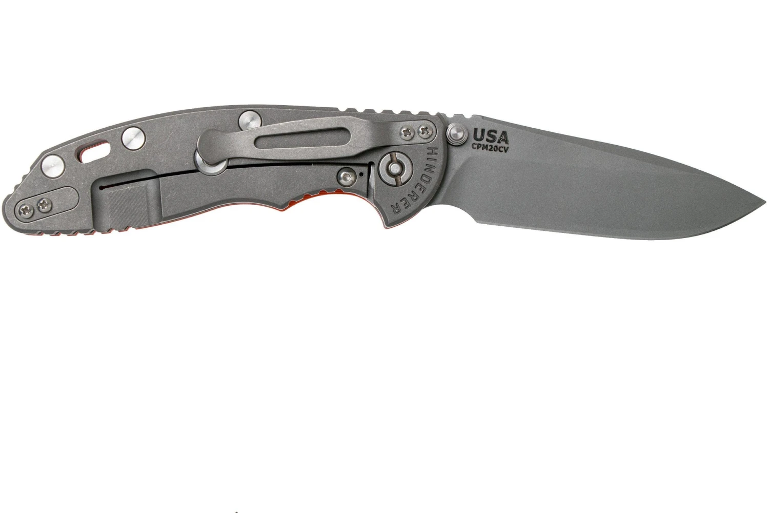 Rick Hinderer XM18 3,5” Non-Flipper Spearpoint Working Finish, Orange G10 4 Rick Hinderer XM18 3,5” Non-Flipper Spearpoint Working Finish, Orange G10 – Image 2