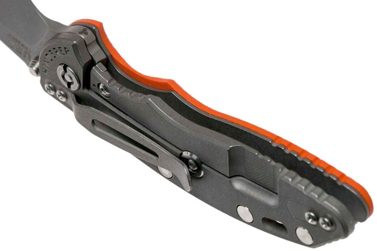 Rick Hinderer XM18 3,5” Non-Flipper Spearpoint Working Finish, Orange G10 7 Rick Hinderer XM18 3,5” Non-Flipper Spearpoint Working Finish, Orange G10 – Image 5