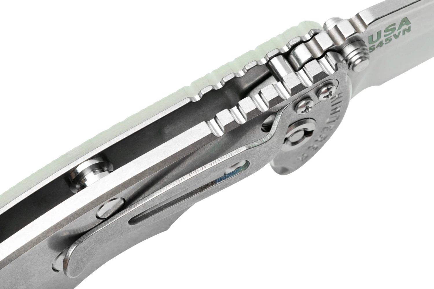 Rick Hinderer XM-18 3.5" Spanto S45VN Stonewash, Translucent G10, CPM S45VN Couteau De Poche 9 Rick Hinderer XM-18 3.5" Spanto S45VN Stonewash, Translucent G10, CPM S45VN Couteau De Poche – Image 7