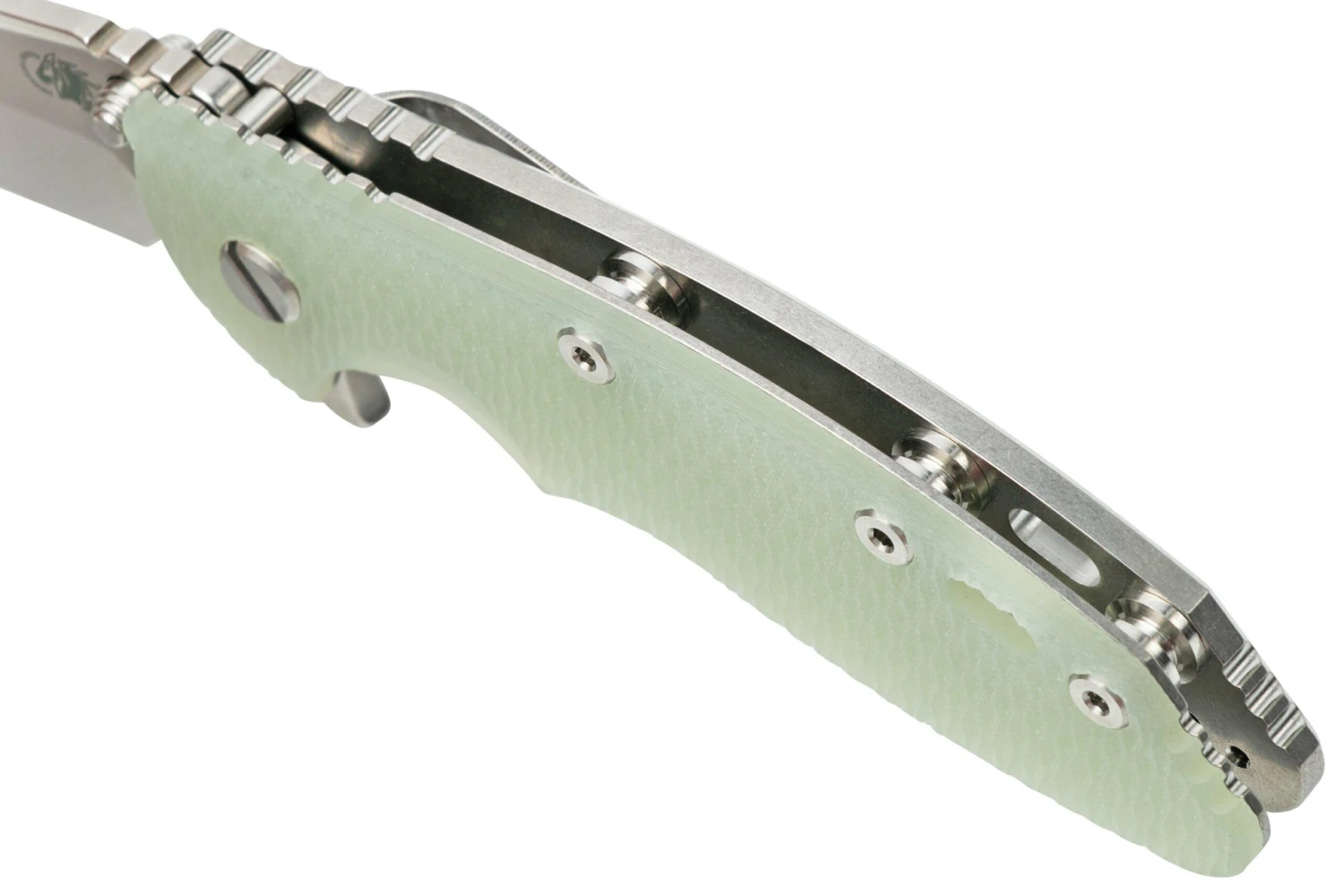 Rick Hinderer XM-18 3.5" Spanto S45VN Stonewash, Translucent G10, CPM S45VN Couteau De Poche 10 Rick Hinderer XM-18 3.5" Spanto S45VN Stonewash, Translucent G10, CPM S45VN Couteau De Poche – Image 8