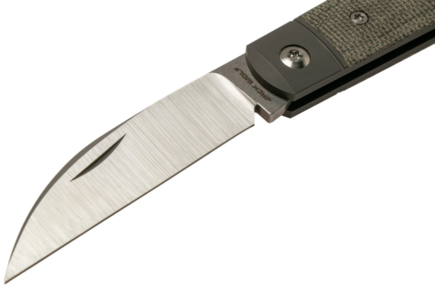 Jack Wolf Laid Back Jack, Green Canvas Micarta LAIDB-01-GRN Couteau De Poche Slipjoint 5 Jack Wolf Laid Back Jack, Green Canvas Micarta LAIDB-01-GRN Couteau De Poche Slipjoint – Image 3