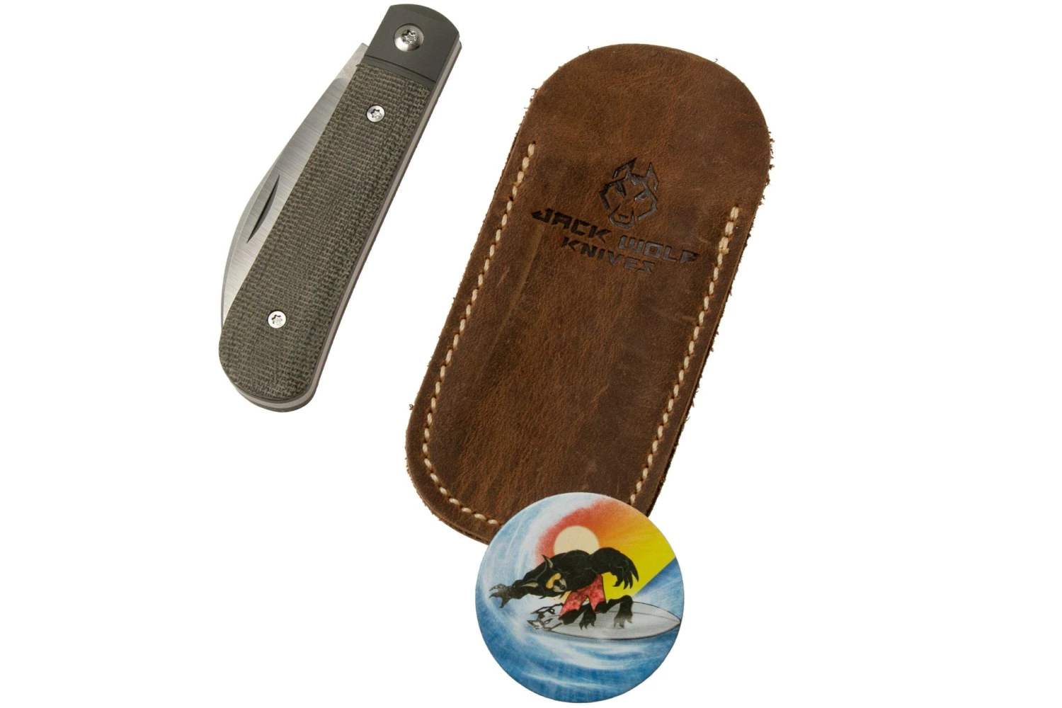 Jack Wolf Laid Back Jack, Green Canvas Micarta LAIDB-01-GRN Couteau De Poche Slipjoint 9 Jack Wolf Laid Back Jack, Green Canvas Micarta LAIDB-01-GRN Couteau De Poche Slipjoint – Image 7