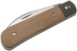 Jack Wolf Laid Back Jack, Natural Canvas Micarta LAIDB-01-NAT Couteau De Poche Slipjoint -Spyder Couteau Magasin JW LAIDB 01 NAT 06 jackwolf