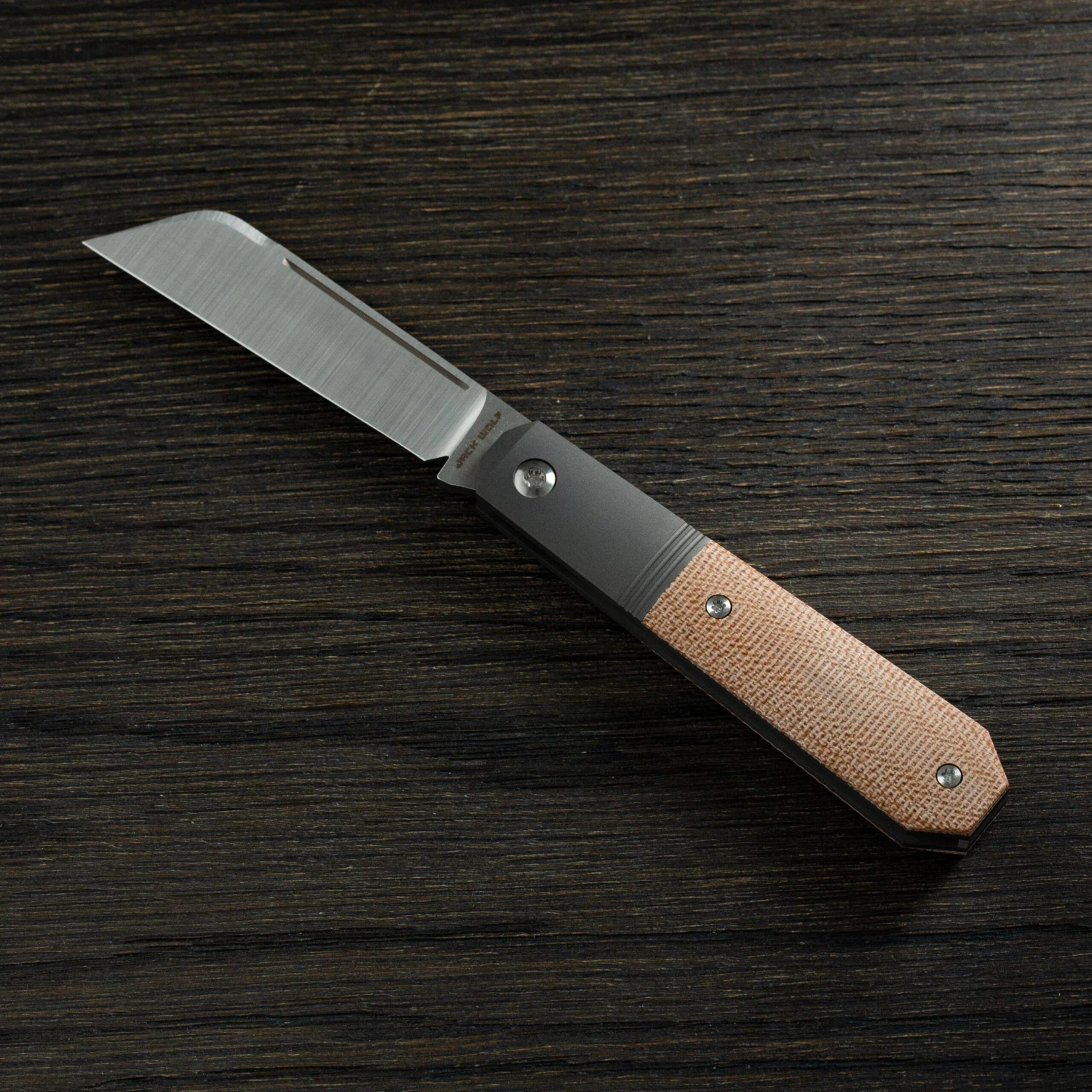 Jack Wolf Midnight Jack, Natural Canvas Micarta MIDNI-01-NAT Couteau De Poche Slipjoint 3 Jack Wolf Midnight Jack, Natural Canvas Micarta MIDNI-01-NAT Couteau De Poche Slipjoint