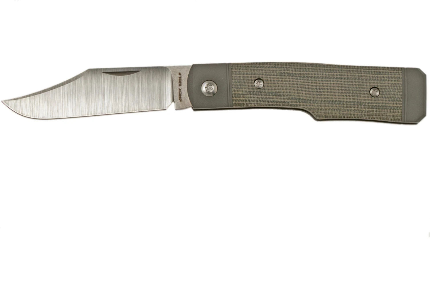 Jack Wolf Sharpshooter Jack, OD Green Canvas Micarta SHSH-MOD Couteau De Poche Slipjoint 3 Jack Wolf Sharpshooter Jack, OD Green Canvas Micarta SHSH-MOD Couteau De Poche Slipjoint