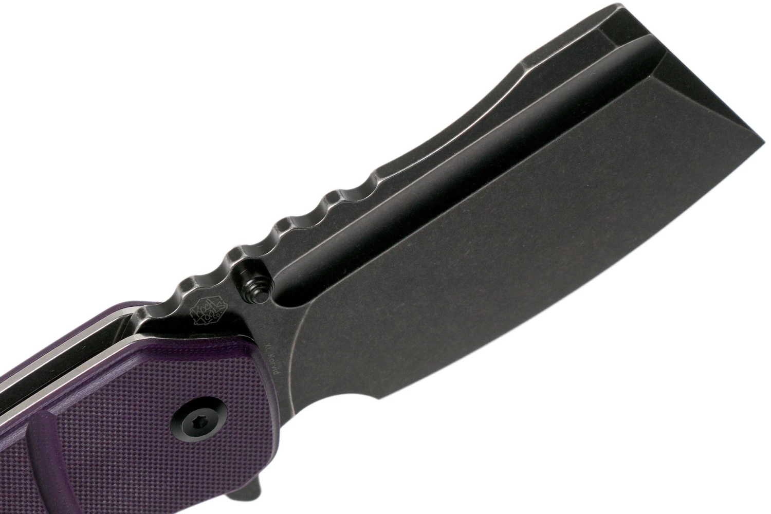 Kansept XL Korvid T1030A4 Blackwashed, Purple G10 Couteau De Poche, Justin Koch Design 8 Kansept XL Korvid T1030A4 Blackwashed, Purple G10 Couteau De Poche, Justin Koch Design – Image 6