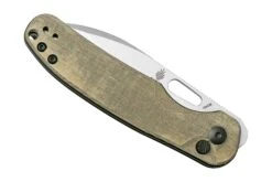 Kizer Vanguard HIC-CUP V3606C1, Button Lock Green Micarta Couteau De Poche, Azo Design -Spyder Couteau Magasin KZV3606C1 06 kizer