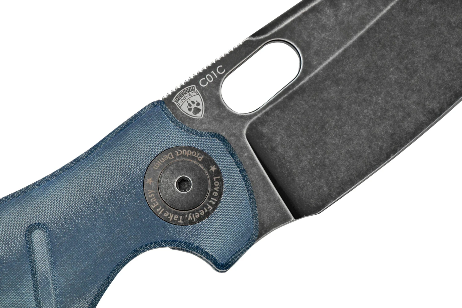Kizer Vanguard C01C V4488C2 Denim Micarta Couteau De Poche, Sheepdog Design 7 Kizer Vanguard C01C V4488C2 Denim Micarta Couteau De Poche, Sheepdog Design â Image 5