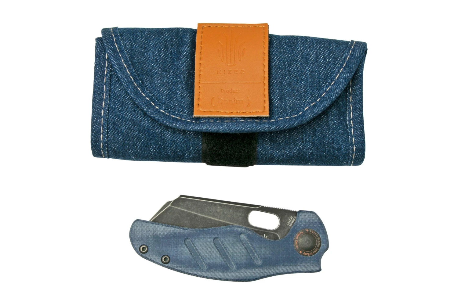 Kizer Vanguard C01C V4488C2 Denim Micarta Couteau De Poche, Sheepdog Design 9 Kizer Vanguard C01C V4488C2 Denim Micarta Couteau De Poche, Sheepdog Design â Image 7