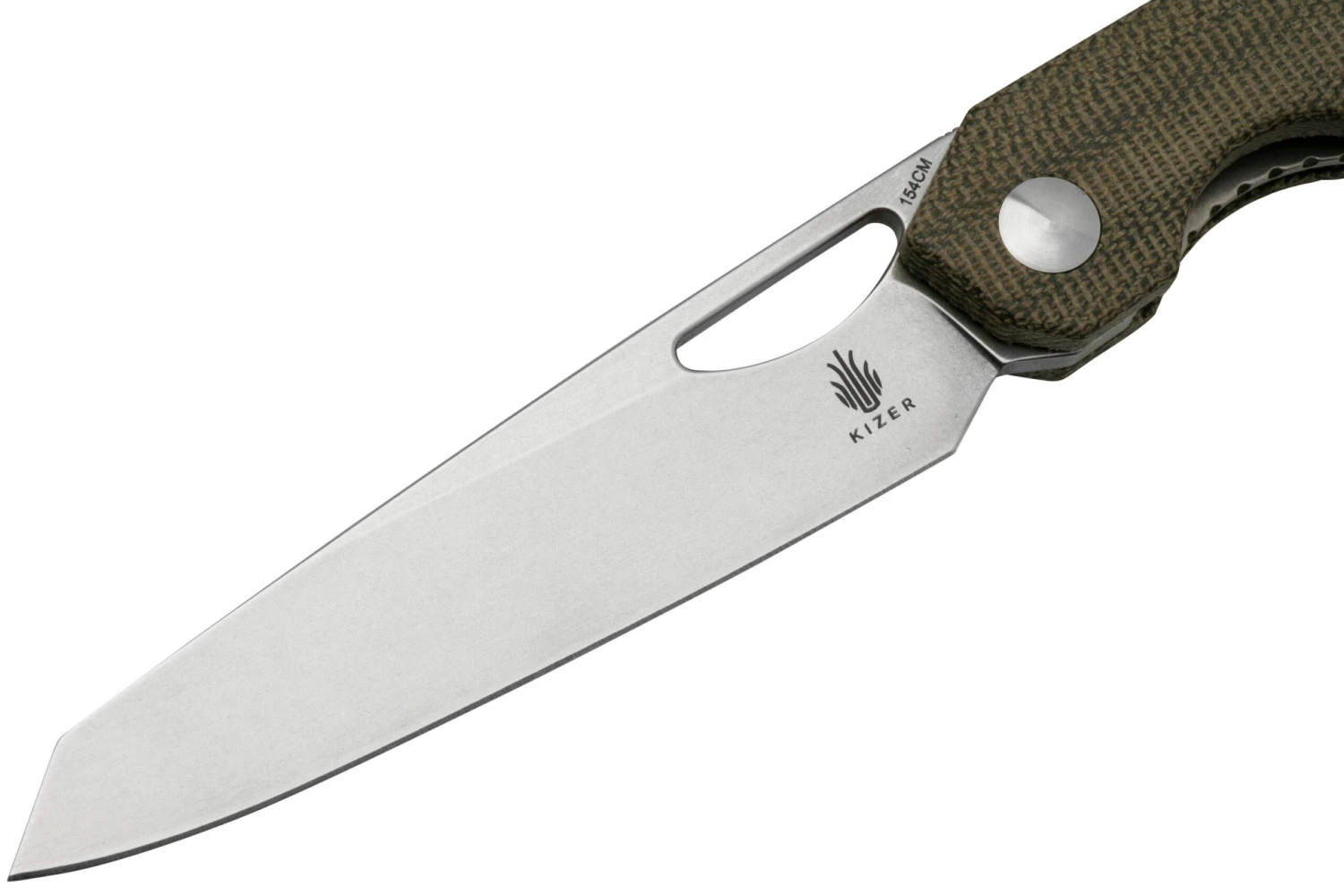 Kizer Genie V4545C1, Green Micarta, 154CM, Couteau De Poche, Gage Design 5 Kizer Genie V4545C1, Green Micarta, 154CM, Couteau De Poche, Gage Design – Image 3