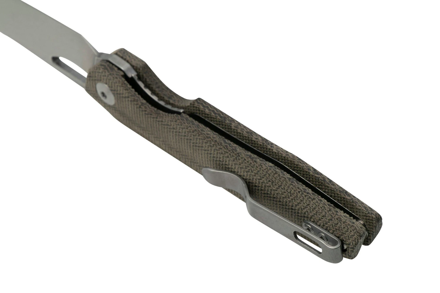 Kizer Genie V4545C1, Green Micarta, 154CM, Couteau De Poche, Gage Design 6 Kizer Genie V4545C1, Green Micarta, 154CM, Couteau De Poche, Gage Design – Image 4