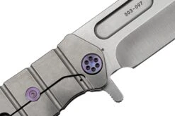 Medford USMC Fight Flipper S35VN Tumbled Blade, Tumbled Handle, Violet Hardware, Couteau De Poche -Spyder Couteau Magasin MF 23 UFF 01 05 medford