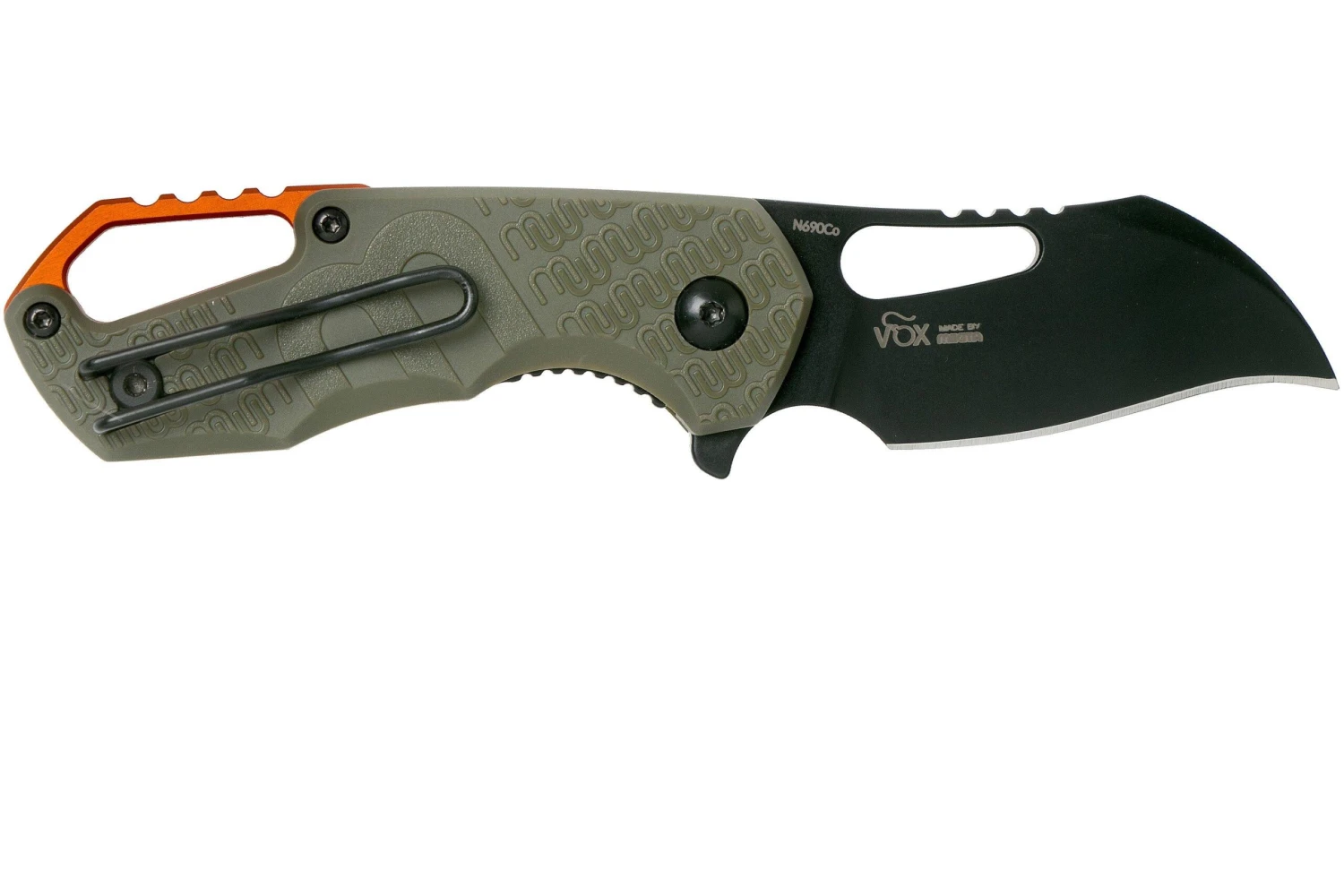 MKM Isonzo FX03-1PGO Hawkbill OD Green FRN, Black Blade Couteau De Poche, Jesper Voxnaes Design 4 MKM Isonzo FX03-1PGO Hawkbill OD Green FRN, Black Blade Couteau De Poche, Jesper Voxnaes Design â Image 2