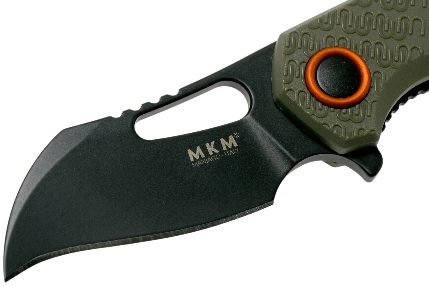 MKM Isonzo FX03-1PGO Hawkbill OD Green FRN, Black Blade Couteau De Poche, Jesper Voxnaes Design 5 MKM Isonzo FX03-1PGO Hawkbill OD Green FRN, Black Blade Couteau De Poche, Jesper Voxnaes Design â Image 3