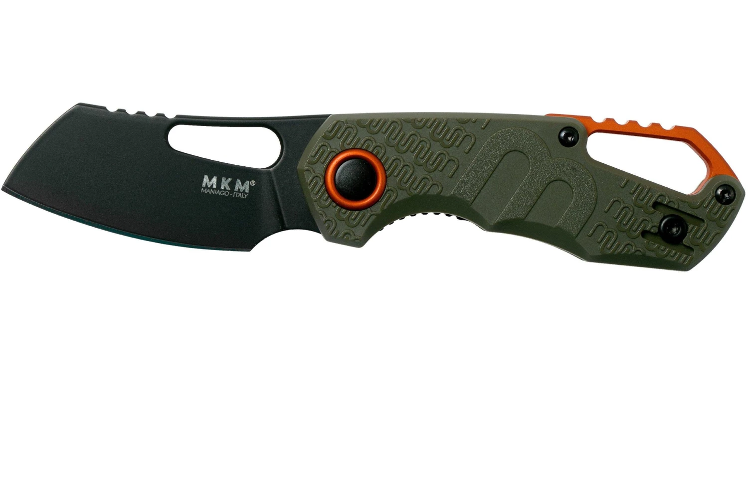 MKM Isonzo FX03-2PGO Cleaver OD Green FRN, Black Blade Couteau De Poche, Jesper Voxnaes Design 3 MKM Isonzo FX03-2PGO Cleaver OD Green FRN, Black Blade Couteau De Poche, Jesper Voxnaes Design