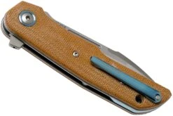 MKM Clap LS01-NC Natural Canvas Micarta Couteau De Poche, Bob Terzuola Design -Spyder Couteau Magasin MMK LS01 NC 04 mkm knives