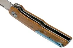 MKM Clap LS01-NC Natural Canvas Micarta Couteau De Poche, Bob Terzuola Design -Spyder Couteau Magasin MMK LS01 NC 05 mkm knives