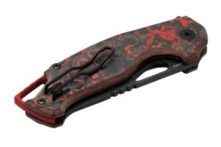 MKM Vincent VCV-CLD Black PVD VANAX, Lava Flow Carbon Fiber, Red Aluminum, Couteau De Poche, Jesper Voxnaes Design -Spyder Couteau Magasin MMK VCV CLD 07 mkm