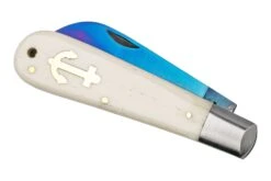 Otter Anchor Knife 173 KN M.L Large Blue Carbon, Bone, Brass Anchor, Couteau De Poche -Spyder Couteau Magasin OR173KNML 04 otter