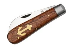 Otter Anchor Knife 174 Small Carbon, Sapeli, Brass Anchor, Couteau De Poche -Spyder Couteau Magasin OR174 04 otter
