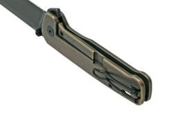 QSP Knife Penguin XL QS130XL-B, Blackwashed 20CV, Bronze Titanium, Couteau De Poche -Spyder Couteau Magasin QS130XL B 04 qsp