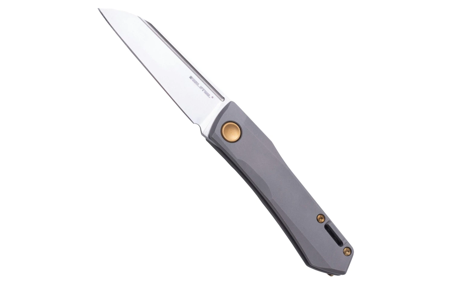 Real Steel Solis 7062G Beadblast Titanium, Gold, Slipjoint Couteau De Poche, Design Poltergeist 3 Real Steel Solis 7062G Beadblast Titanium, Gold, Slipjoint Couteau De Poche, Design Poltergeist
