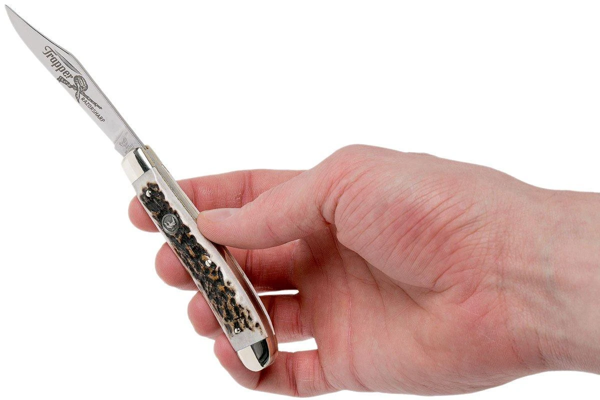 Robert Klaas US Trapper 95mm Real Stag 412-1-251-TRS Couteau De Poche 9 Robert Klaas US Trapper 95mm Real Stag 412-1-251-TRS Couteau De Poche – Image 7