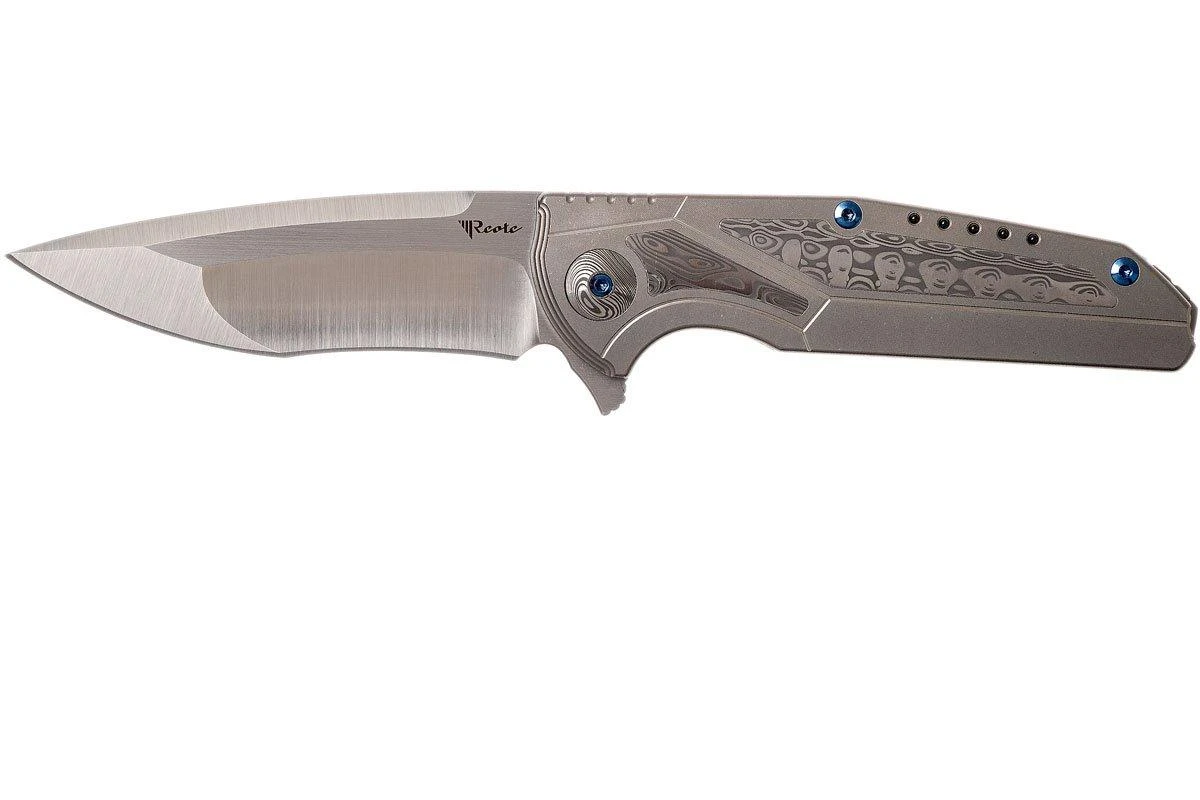 Reate K4 Grey, Damascus Inlay, M390 Satin Finish Couteau De Poche 3 Reate K4 Grey, Damascus Inlay, M390 Satin Finish Couteau De Poche