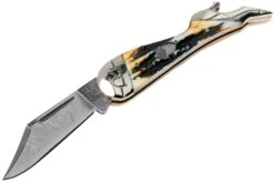 Rough Ryder Lady Leg Knife Cinnamon Stag RR2162 Damascus Slipjoint Couteau De Poche -Spyder Couteau Magasin RY2162 03 rough ryder