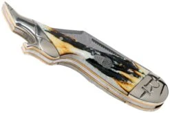 Rough Ryder Lady Leg Knife Cinnamon Stag RR2162 Damascus Slipjoint Couteau De Poche -Spyder Couteau Magasin RY2162 04 rough ryder