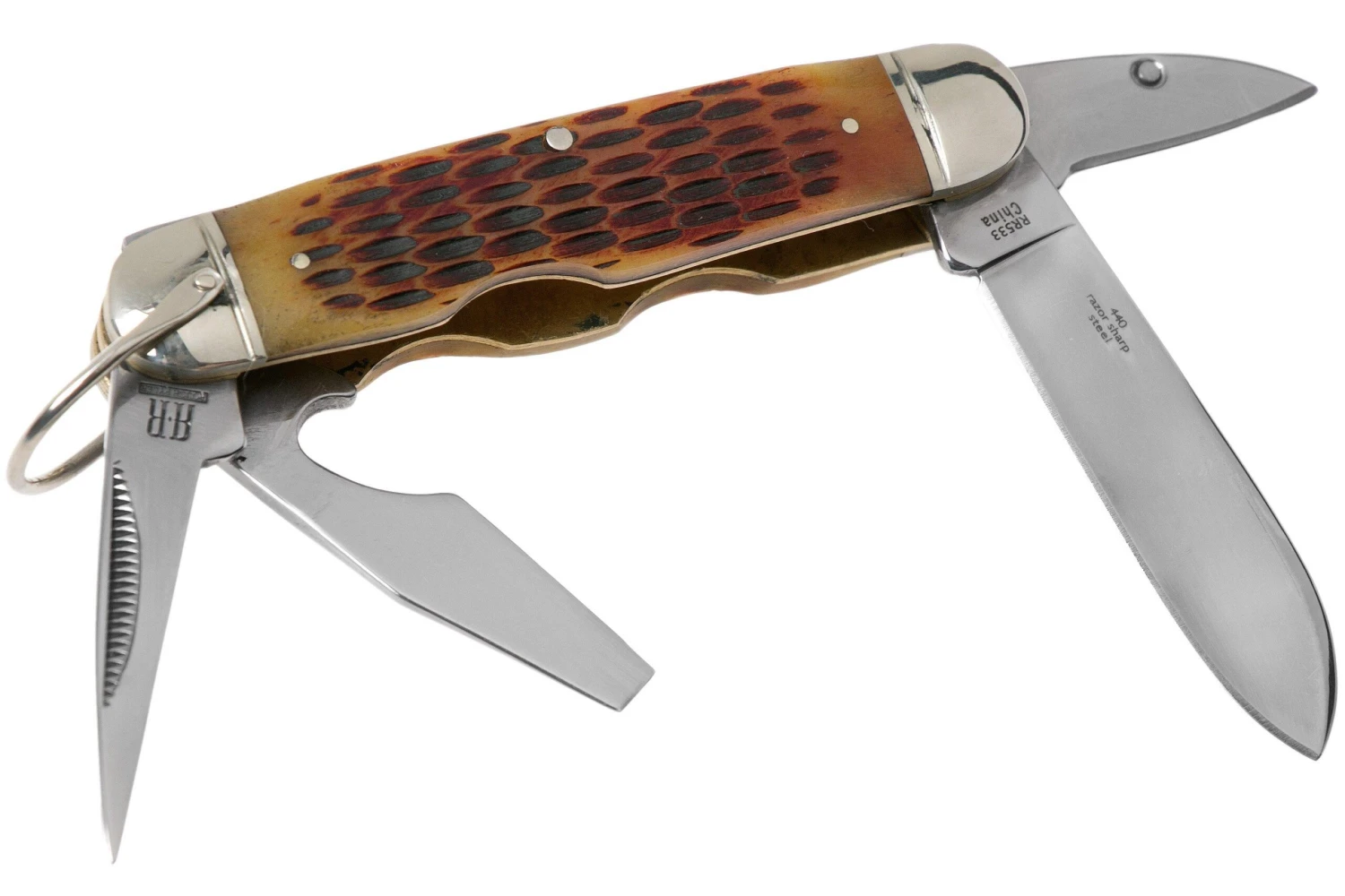 Rough Ryder Camp Knife Amber Bone RR533 Couteau De Poche Slipjoint 4 Rough Ryder Camp Knife Amber Bone RR533 Couteau De Poche Slipjoint – Image 2